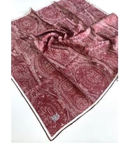 Levidor Tivil Saf İpek Eşarp 49272 Bordo Karışık Desen