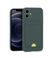 Apple iPhone 11 Kılıf Kelvin Kartvizitli Silikon - Koyu Yeşil