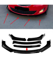 Opel Astra J Siyah Renkli Şeritli Dilli Ön Lip 4 Prç Parlak Siyah ABS 2011 - 2020