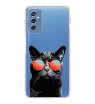 PrintiFy Samsung Galaxy M52 ile Uyumlu Kedi 3 Kamera Korumalı Şeffaf Kılıf
