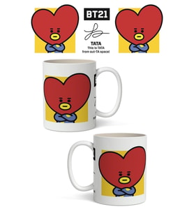 BT21 Tata Temalı Beyaz Kupa Bardak Sevgiliye Arkadaşa Hediye