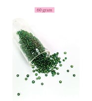 Dökme Cam Kum Boncuk (8/0) 3 mm - 60 Gram - Şeffaf Asker Yeşili - BNC218