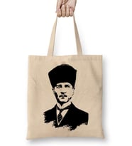 Mustafa Kemal Atatürk Bez Çanta Uzun Saplı