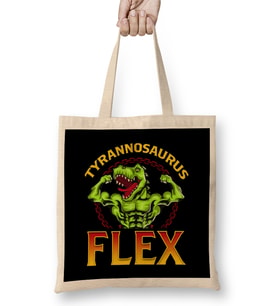 Tyrannosaurus Flex Funny Gym Workout Pun T-Rex Bez Çanta Uzun Saplı