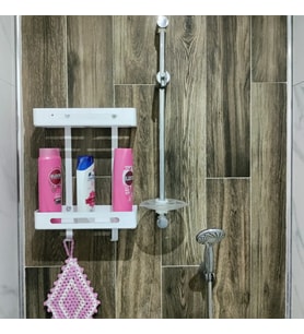 TİTAN Banyo Duşakabin İçi Katlı Organizer Beyaz Şampuanlu-ık