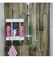 TİTAN Banyo Duşakabin İçi Katlı Organizer Beyaz Şampuanlu-ık