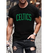 Unisex Celtics Baskılı T-shirt (Siyah)