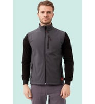 Softshell Erkek Yelek Kışlık İş Güvenliği Salina Günlük Kullanıma Uygun Konforlu Kesim Fermuarlı (Füme)