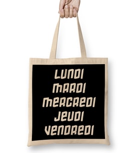 French Slogan Days Of The Week Bez Çanta Uzun Saplı
