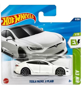 Hot Wheels Tesla Model S Plaid - Beyaz (1/64)