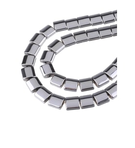9X9 MM Kanallı Hematit Dizi Doğaltaş - DZ4291 (Gri)