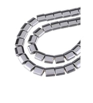 9X9 MM Kanallı Hematit Dizi Doğaltaş - DZ4291 (Gri)