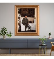 Altın Paspartulu Atatürk  Çerçeveli Tablo C509 (Gold)