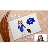 Karikatürlü Hostese Özel Kabin Memuru Kişiye Özel Puzzle