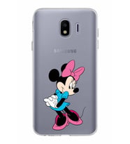 Samsung Galaxy J4 Kapak Minnie Mouse Tasarımlı Şeffaf Silikon Kılıf
