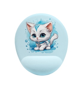Yavru Kedi Desenli Bilek DestekliKaymaz Buruşmaz Kırılmaz Mouse Pad
