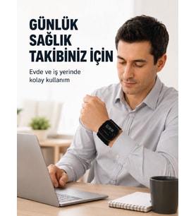 Şarjlı Bilekten Dijital Tansiyon Ölçer Geniş LCD Ekranlı