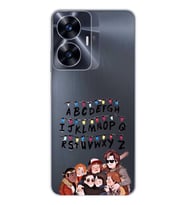 Realme C55 Uyumlu Stranger Things Desenli Şeffaf Telefon Kılıfı