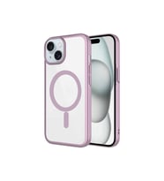 Apple iPhone 15 Plus Uyumlu Kılıf Wireless Şarj Özellikli Sert PC Zore Mat Riksos M-safe Kapak (Pembe)