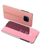 Huawei Mate 20 Pro Aynalı Kapaklı Lüx Kılıf (Rose - Gold)