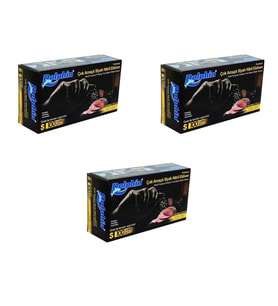 Dolphin Tek Kullanımlık Lateks Siyah Pudrasız Nitril Muayne Eldiveni Small Küçük Boy - 100'lü 3Paket