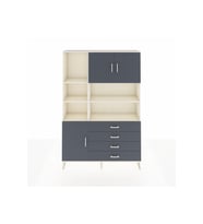 Arges Gardrop 8 Raflı 4 Çekmeceli 3 Kapaklı 132x30x195 Aytaşı-Antrasit