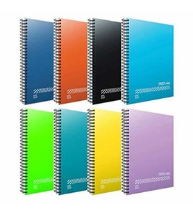 Gıpta Fresco Spiralli Plastik Kapak Defter A4 60 YP Çizgili 4930 (Karışık)