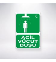 Acil Vücut Duşu 21x28 Arkası Yapışkanlı Levha