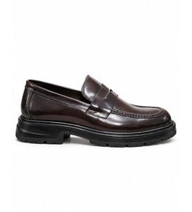 KOMÇERO 3852 HAKİKİ DERİ KALIN TABAN LOAFER AYAKKABI KAHVE AÇMA RUGAN