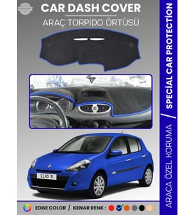 RENAULT CLIO 3 (2009-2014) Torpido Örtüsü Ön Göğüs Koruma Torpido Koruma Birebir Uyum Kaymaz