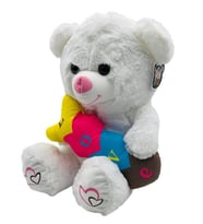 Peluş Renkli Love Kalpli Ayıcık 60 Cm - Mavi Su Dünyası (Çok Renkli)