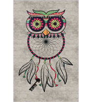 Eliana Home Baskılı, Yıkanabilir Kaymaz Taban Salon Halısı LNA1856-SM255 100x150 cm (Gri)