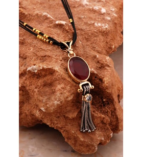 Yakut Elişi Tasarım Gümüş Kolye 6565 (Bordo)
