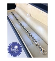 6mm Yuvarlak Kral Model Gümüş Erkek Bileklik • Işıklı Kutuda • Sevgiliye • Eşe • Babaya Bileklik
