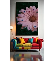 PEMBE PAPATYA V1 Ev Duvar Salon Güzellik Salonu Ofis Dükkan Dekarasyon Kanvas Tablo (Çok Renkli)