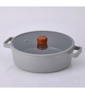 Neoflam Fika Alüminyum Döküm 30 Cm Gri Sığ Tencere
