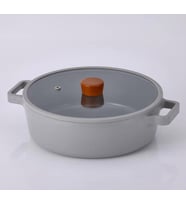 Neoflam Fika Alüminyum Döküm 30 Cm Gri Sığ Tencere