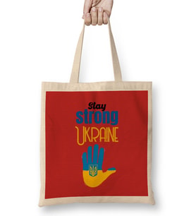 Free Ukraine War With Russia - Stay Strong Ukraine Flag 2022 Bez Çanta Uzun Saplı