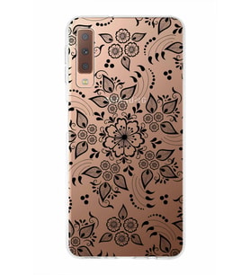 Samsung Galaxy A7 (2018)  Kapak Nostalji Desen Tasarımlı Şeffaf Silikon Kılıf