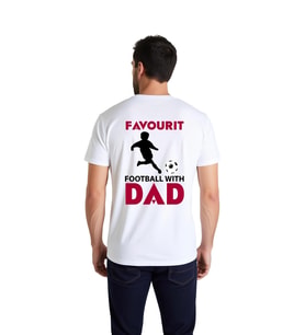 Baba ile Favori Futbol Anısı Baskılı Erkek Tişört