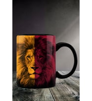 Aslan Kupa Mug Cupa Sarı - Kırmızı (Siyah)