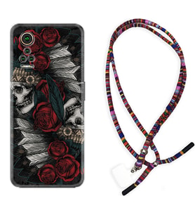 General Mobile GM 21 Pro GM 22 Pro Plus Kılıf Boyun Asklı Rasta Silikon Skull Rose 1673