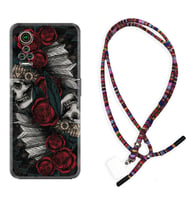 General Mobile GM 21 Pro GM 22 Pro Plus Kılıf Boyun Asklı Rasta Silikon Skull Rose 1673