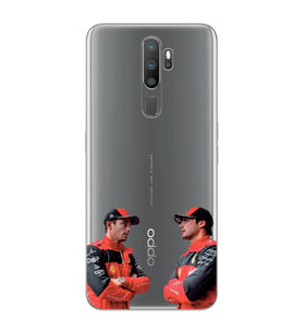 Oppo A5 2020 / A9 2020 Uyumlu Carlos Sainz ve Charles Leclerc Formula 1 Desenli Şeffaf Kılıfı