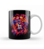 Abstract King Lion Kupa Bardak Porselen
