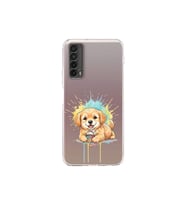 Huawei P Smart 2021 ile Uyumlu Splash Köpek Tasarımlı Şeffaf Silikon Kılıf