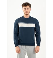 Maraton Regular Erkek Bisiklet Yaka Navymelanj Sweatshirt