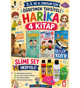 TİMAŞ 2,3. VE 4.SINIFLAR İÇİN ÖĞRETMEN TAVSİYELİ HARİKA 4 KİTAP -6 (SLİME SET HEDİYELİ)