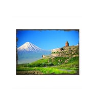 50cmX70cm Ahşap Tablo Ağrı Dağı