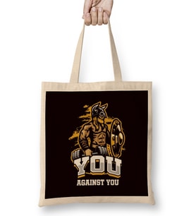 You Against You Workout Barbell Bodybuilding Weightlifting Bez Çanta Uzun Saplı